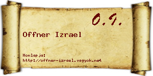 Offner Izrael névjegykártya